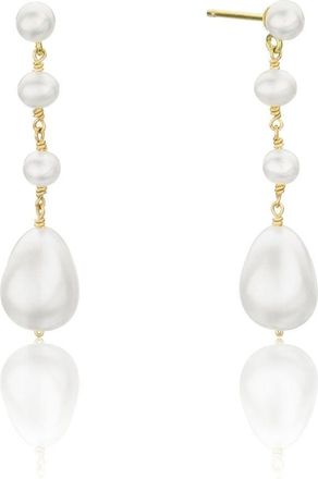 Lily & Roo Gold Multi Pearl Drop Earrings