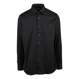 Mazzarelli Shirt - Heren - Casual Overhemden - Zwart - L - Katoen - Overhemden