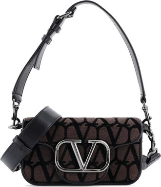 Valentino Garavani VLogo Loco Flap Toile Iconograph schoudertas - Bruin