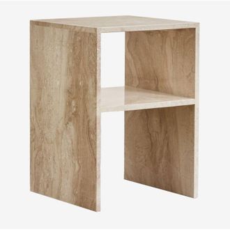 Sklum Pack De 2 Mesitas De Noche Cuadradas 35x35 Cm En M&aacute;rmol Gabrielle Sklum