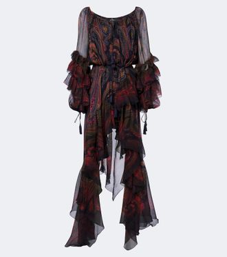 Etro Printed silk chiffon gown