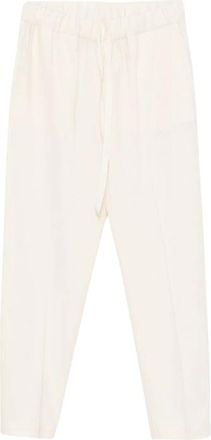 Semicouture Broeken, Dames, Wit, XL, Katoen, Rechte broek