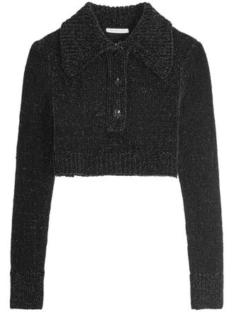 Cecilie Bahnsen cropped jumper - women - Velvet - M - Black