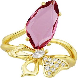 Savvy Cie Jewels 14K Plated Cz Statement Ring