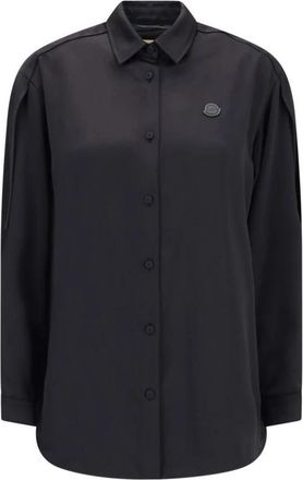 Moncler The Shirt - Dames - Overhemden - Zwart - XS - Polyester - Overhemden