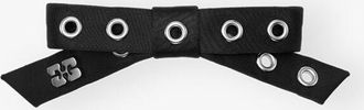 Ganni Black Eyelet Bow Barrette