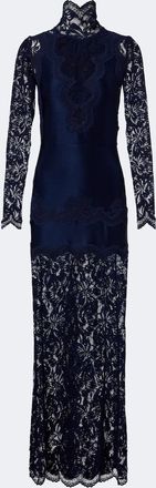 Paco Rabanne Lace high neck maxi dress