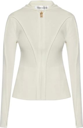 Victoria Beckham Giacca con cappuccio e zip - Bianco