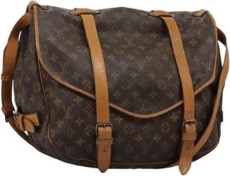 Louis Vuitton Tweedehands Canvas Louis Vuitton tassen - Dames - Vintage Schoudertas - Bruin - ONE Size - Leer - Vintage