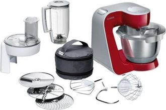 Bosch Mum5 Creationline - Robot De Cocina, Potencia De 1000 W, 7 Velocidades + Funci&oacute;n Pulse, Color Rojo