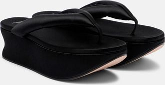 Balenciaga Gaeta satin wedge thong sandals