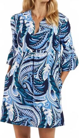 Jude Connally Kerry Dress In Paisley Navy Peacock