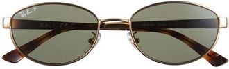 Ray-Ban 55mm Polarized Oval Sunglasses in Arista /Dark Green Polar at Nordstrom