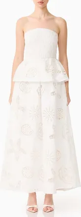 Elliatt Shell Broderie Strapless Gown in White at Nordstrom, Size X-Small