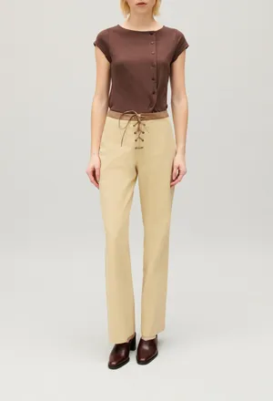 Claudie Pierlot Pantalon lac&eacute; bicolore