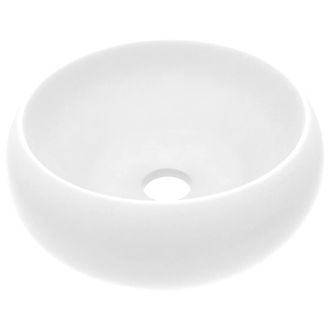 Berkfield Home Luxury Wash Basin Round Matt White 40x15 cm Ceramic