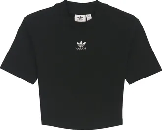 adidas (WMNS) adidas Adicolor Essentials Rib Cropped T-Shirt Asia Sizing Black HF3395