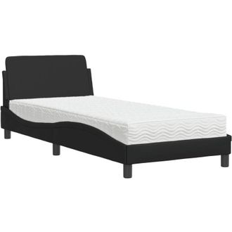 vidaXL Cama Con Colch&oacute;n Cuero Sint&eacute;tico Negro 90x200 Cm Vidaxl