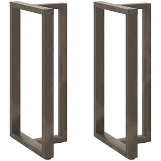 vidaXL Patas Para Mesa De Bar En Forma De T (2 Unidades), Color Negro, 60 X 35 X (110-111) Cm, Acero Vidaxl