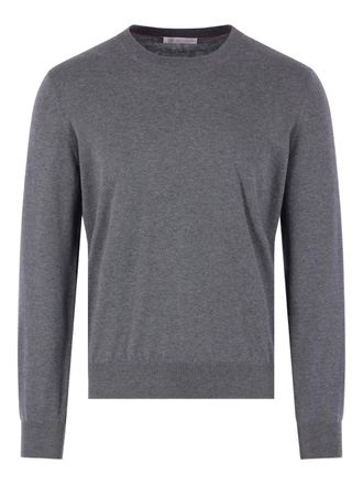 Brunello Cucinelli crew-neck sweater - men - Cotton - 54 - Grey