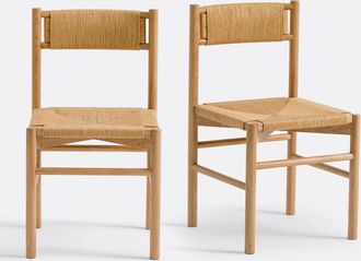 La Redoute Interieurs Set van 2 stoelen van eikenhout en papiertouw, Marrathy