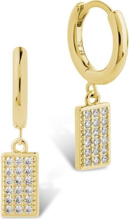 Sterling Forever Sybil Cubic Zirconia Rectangular Tag Drop Earrings in Gold at Nordstrom Rack