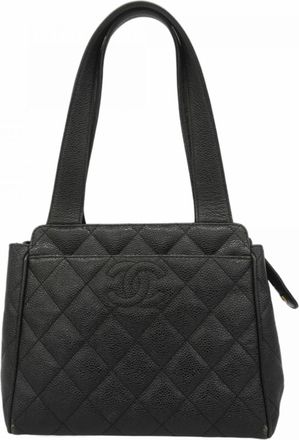Chanel Black Grained Calfskin Tote Bag (Pre-Owned)