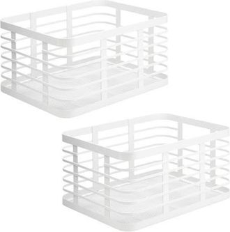 mDesign Metal Pantry Basket with Handles - Set of 2 - Matte White at Nordstrom