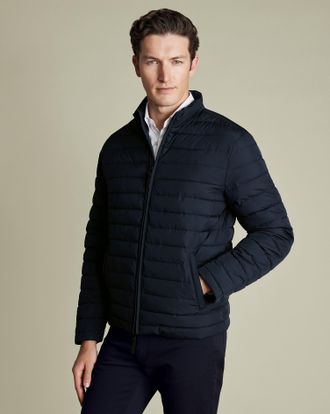 CHARLES TYRWHITT Lightweight Quilted Polyester Jacket - Navy Size Large R by Charles Tyrwhitt