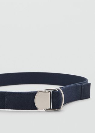 Mango Cintura pelle combinata navy - Uomo - 100 - MANGO MAN