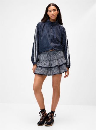 Twik Womens Plaid ruffles mini skirt