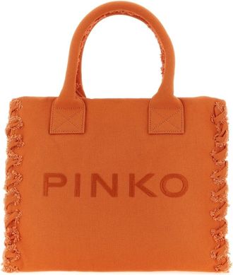 Pinko Medium Strand Shopper - Dames - Shoppers - Oranje - ONE Size - Katoen - Tassen