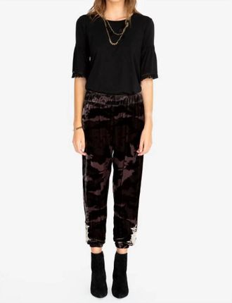 Johnny Was Santal Velvet Jogger Pants In Moonlight Camo