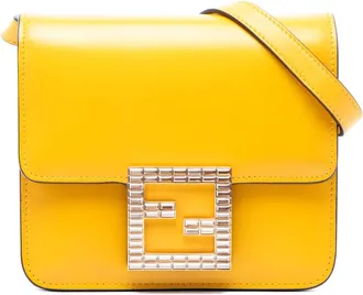 Fendi Pre-owned Fendi Leather Crystal Fab Crossbody Ladies IXAA8QWY0DWCZDF2