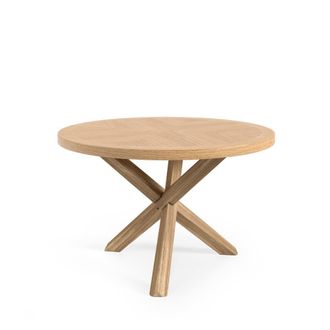 Koketto Home Mesa comedor redonda roble con patas cruzadas 120