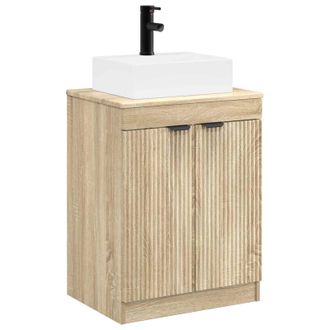 vidaXL Juego De Muebles De Ba&ntilde;o Roble Sonoma Madera De Ingenier&iacute;a Vidaxl