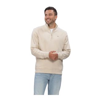 Tommy Jeans Hoodies & sweatvesten, Heren, Beige, M, TJM Reg Fleece 1/4zip Mock Neck