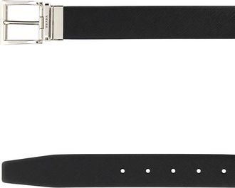 Prada Mens Black Leather Reversible Belt F0rd7 Vitello Cinture