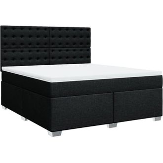 vidaXL Vidaxl - Cama Box Spring Con Colch&oacute;n Tela Negro 180x200 Cm