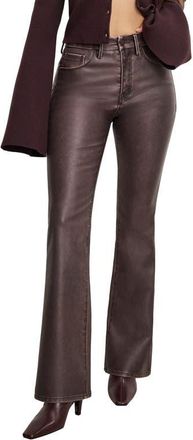 Good American High Waist Faux Leather Bootcut Pants in Vamp001 at Nordstrom, Size 14