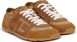 Balmain Racer 45 trainers in suede and nylon in Brown at Nordstrom, Size 46