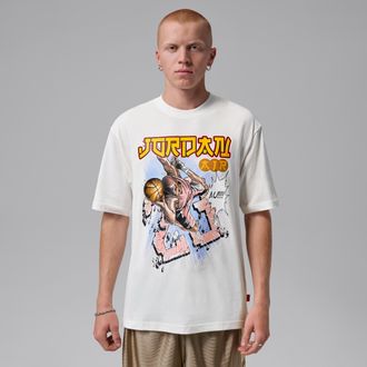 Nike Jordan Mens Jordan Brooklyn T-Shirt in White | IO0023-133