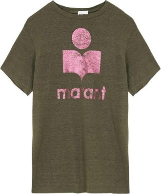 Isabel Marant Zewel T-shirt - Dames - T-shirts - Groen - XS - Linnen - Tops