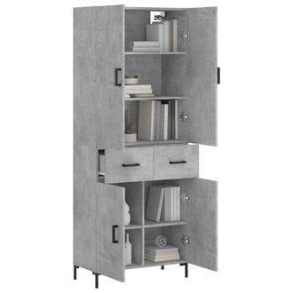 Berkfield Home Highboard Concrete Grey 69.5x34x180 cm Engineered Wood