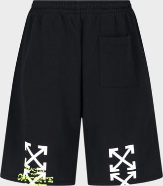 Off-white Mens Opposite Arrow Skate Sweatshorts Black Cotton - Size Large