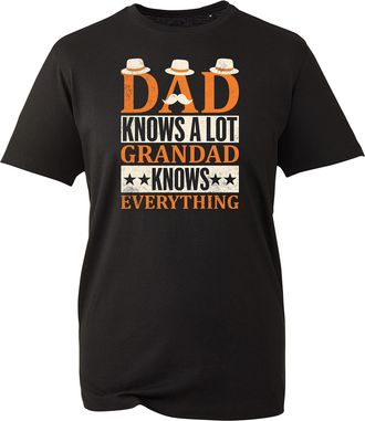 Generic Dad Knows A Lot T-Shirt, Retro Fathers Day Vintage Dad Grandad Unisex Kids Adults Top (Black, 5 Years)