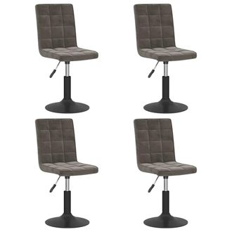 vidaXL Vidaxl - Sillas De Comedor Giratorias 4 Unidades Terciopelo Gris Oscuro