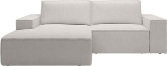 VENTE-UNIQUE.COM Sof&aacute; rinconera terciopelo beige