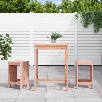 vidaXL Mesa Y Sillas De Jard&iacute;n 3 Pzas Madera Maciza Douglas Vidaxl