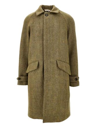 Aspesi Wright herringbone single-breasted coat - men - Wool - M - Brown